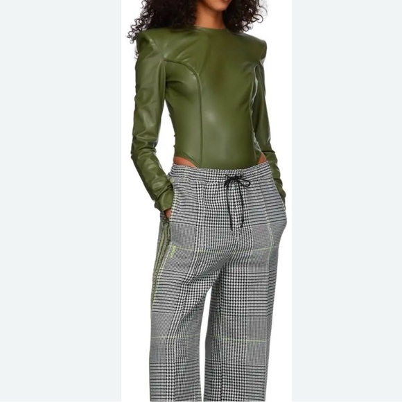 Ivy Park Olive Green Faux Leather Bodysuit - Picture 5 of 6